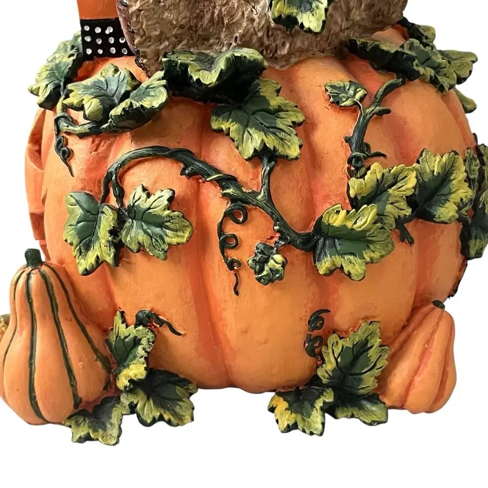 Vintage Gloria Jeans Exclusive Halloween Light Up Pumpkin Cat WORKS Fall Harvest